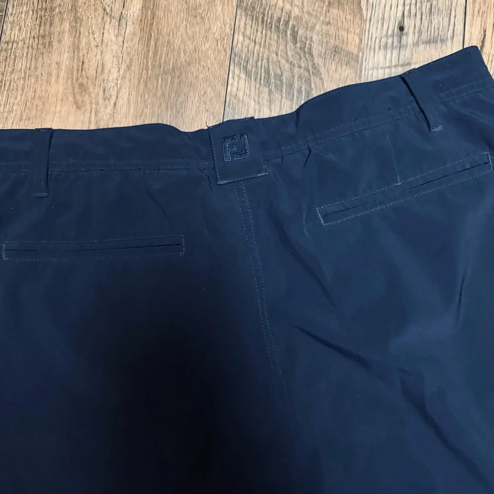 Men's FJ Golf Flat Front Navy Shorts - Clean Classic Style - Picture 2 of 6
